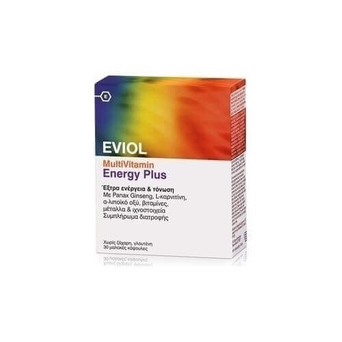 Eviol MultiVitamin Energy Plus 30μαλακές κάψουλες