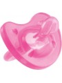 Chicco Πιπίλα Physio Soft, Όλο Σιλικόνη Ροζ, 4m+ 1τμχ