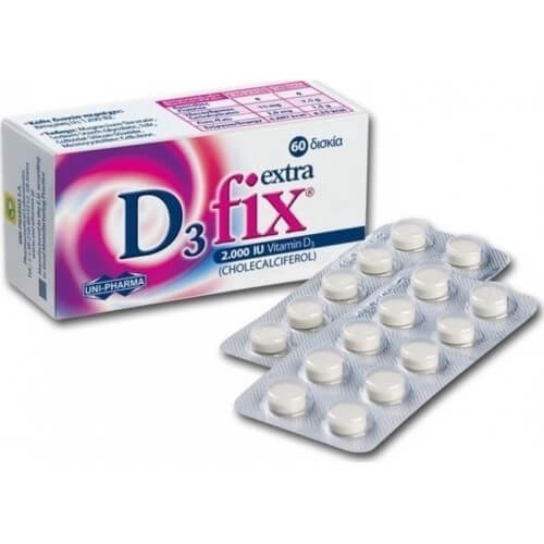 Uni-Pharma D3 Fix EXTRA 2000iu Vitamin D3 60 ταμπλέτες