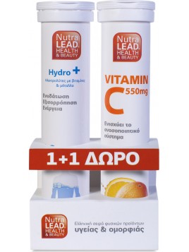 NutraLead Hydro+ Ηλεκτρολύτες + Vitamin C 550mg Πορτοκάλι 20+ 20αναβράζοντα δισκία