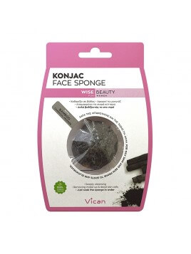 Vican Konjac Face Sponge Σφουγγάρι Προσώπου με Σκόνη Άνθρακα Bamboo 1 Τμχ.