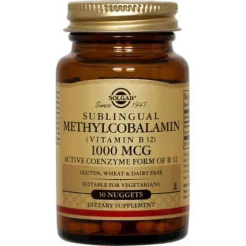 Solgar B-12 Methylcobalamin Nuggets 1000mcg 30 υπογλώσσια δισκία Solgar B-12 Methylcobalamin Nuggets 1000mcg 30 υπογλώσσια δισκία
