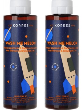 Korres Kids Wash με Melon Σαμπουάν & Αφρόλουτρο 2x250ml