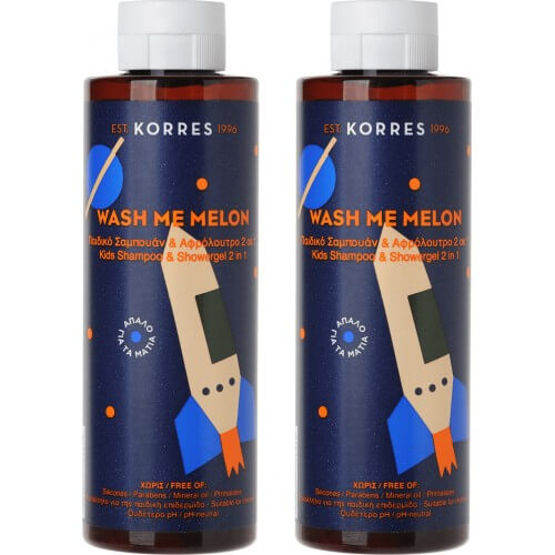 Korres Kids Wash με Melon Σαμπουάν & Αφρόλουτρο 2x250ml