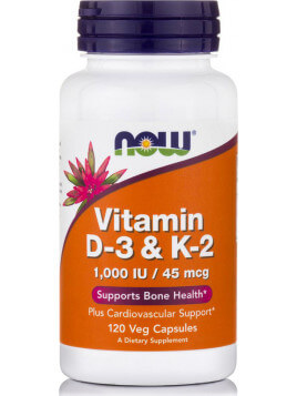 Now Foods Vitamin D-3 & K-2 120 φυτικές κάψουλες