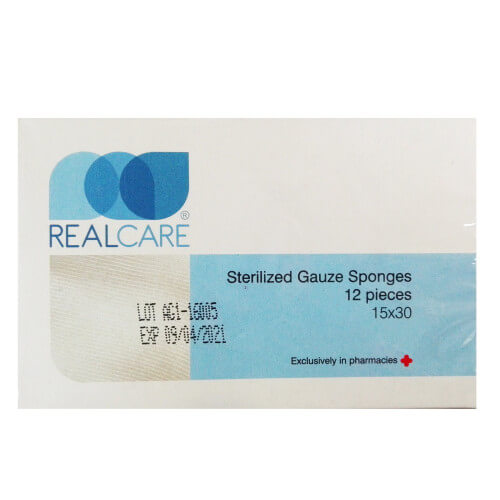 Real Care Αποστειρωμένες κομπρέσες γάζης 15x30cm 12τμχ