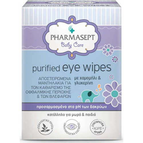 Pharmasept Baby Purified Eye Wipes Οφθαλμικά Μαντηλάκια 10τμχ