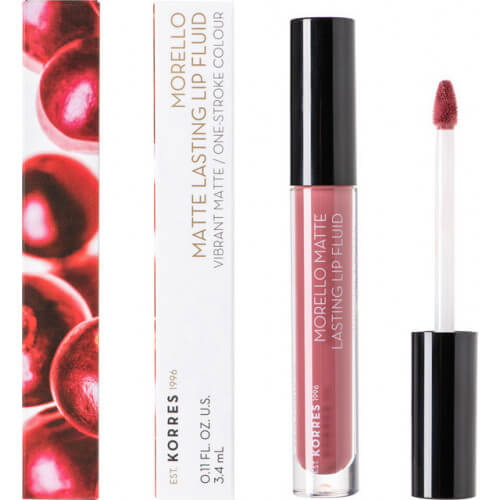 Korres Morello Matte Lasting Lip Fluid 10 Damask Rose Korres Morello Matte Lasting Lip Fluid 10 Damask Rose