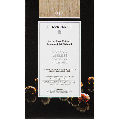 Korres Argan Oil Ageless Colorant Νο 9.17 Κατάξανθο Ανοιχτό Μπεζ