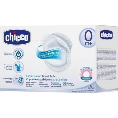 Chicco Επιθέματα Στήθους Αντιβακτηριακά, 60τμχ