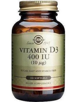 Solgar Vitamin D3 400IU 100 μαλακές κάψουλες