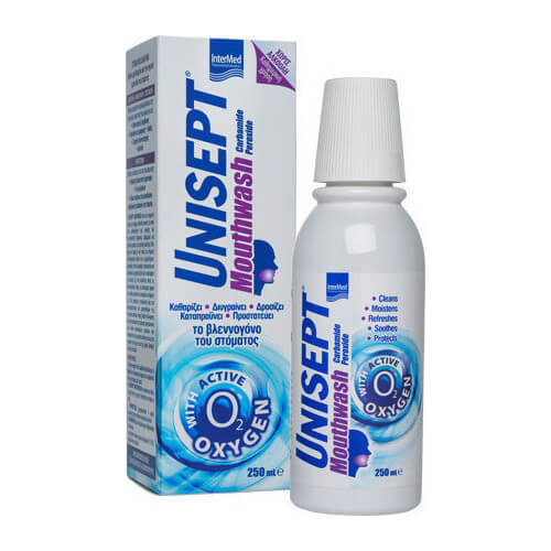 Intermed Unisept Mouthwash με Αντιμικροβιακή, Καθαριστική, Επουλωτική & Ανακουφιστική Δράση 250ml