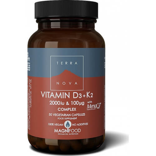 TerraNova Vitamin D3 2000iu with K2 100μg 50 φυτικές κάψουλες