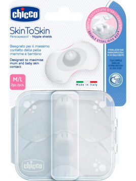 Chicco Δίσκοι Στήθους Σιλικόνης Skin to Skin M/L 2τμχ