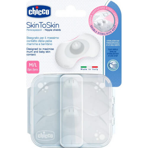 Chicco Δίσκοι Στήθους Σιλικόνης Skin to Skin M/L 2τμχ