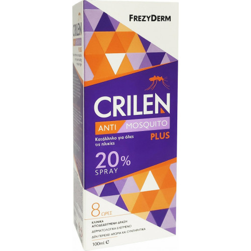 Frezyderm Crilen Anti Mosquito Plus 20% Άοσμο Εντομοαπωθητικό Σπρέι 100ml  Frezyderm Crilen Anti Mosquito Plus 20% 100ml