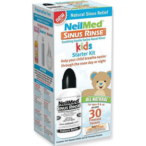 NeilMed Sinus Rinse Kids Starter Kit-Σύστημα Ρινικών Πλύσεων Για Παιδιά 1 Φιάλη & 30 Φακελίσκοι.