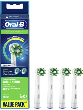 Oral-B Cross Action CleanMaximiser Value Pack Ανταλλακτικές Κεφαλές για Ηλεκτρική Οδοντόβουρτσα 4τμχ