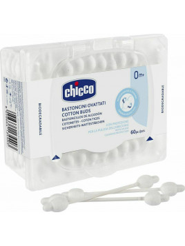 Chicco Βρεφικές Μπατονέτες Βιοδιασπώμενες Ασφαλείας 60τμχ