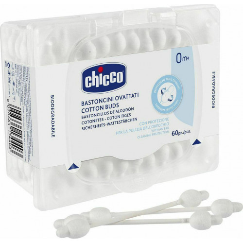 Chicco Βρεφικές Μπατονέτες Βιοδιασπώμενες Ασφαλείας 60τμχ