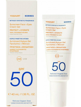 Korres Yoghurt Sunscreen Emulsion Face & Eyes Cream Gel SPF50 40ml