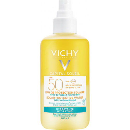 Vichy Capital Soleil Solar Protective Water with Hyaluronic Acid Αδιάβροχο Αντηλιακό Σώματος SPF50 Spray 200ml