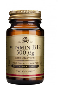 Solgar Vitamin B12 500mcg 50 φυτικές κάψουλες
