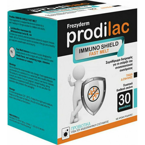 Frezyderm Prodilac Immuno Shield Fast Melt Προβιοτικά για Ενήλικες και Παιδιά Ροδάκινο 30 φακελίσκοι
