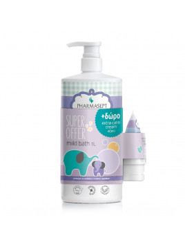 Pharmasept Baby Care Mild Bath 1000ml με Αντλία & Κρέμα Αλλαγής Πάνας 40ml