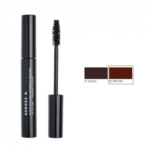 Korres Black Volcanic Minerals 3D Mascara για Όγκο Brown 8ml