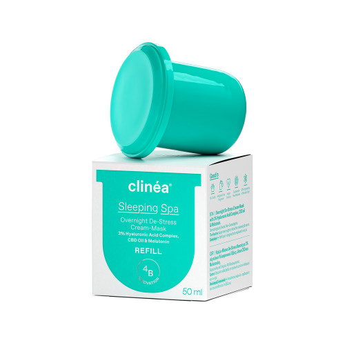 Clinea Sleeping Spa Overnight De-Stress Refill Balm Προσώπου Νυκτός για Ενυδάτωση με Υαλουρονικό Οξύ 50ml