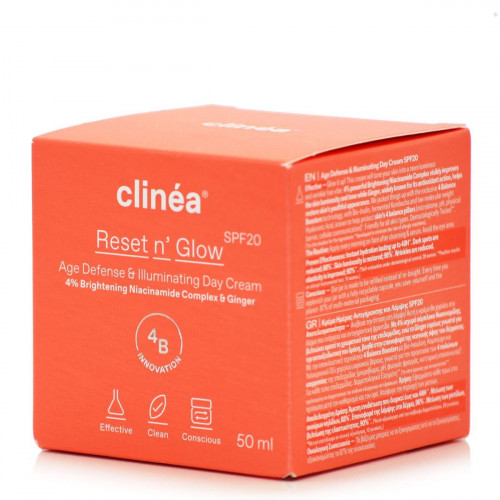 Clinea Reset n' Glow Κρέμα Προσώπου Ημέρας με SPF20 για Αντιγήρανση & Λάμψη 50ml