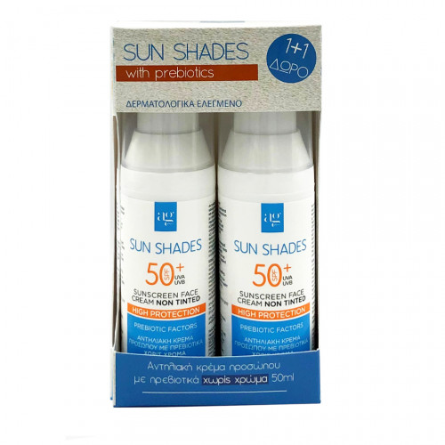 Ag Pharm Sun Shades Αντηλιακή Κρέμα Προσώπου SPF50 2 x 50ml