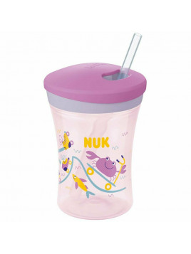 Nuk Παιδικό Ποτηράκι "Action Cup" από Πλαστικό Ροζ 230ml για 12m+