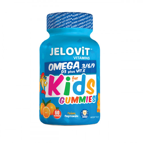 JeloVit Omega 3/6/9 D3 Plus Vit E Κατάλληλο για Παιδιά 60 ζελεδάκια Πορτοκάλι