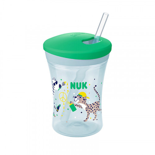 Nuk Παιδικό Ποτηράκι Action Cup από Πλαστικό Πράσινο 230ml για 12m+