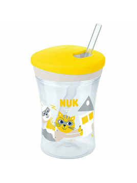 Nuk Παιδικό Ποτηράκι "Action Cup" από Πλαστικό Κίτρινο 230ml για 12m+
