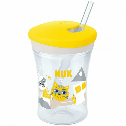 Nuk Παιδικό Ποτηράκι "Action Cup" από Πλαστικό Κίτρινο 230ml για 12m+