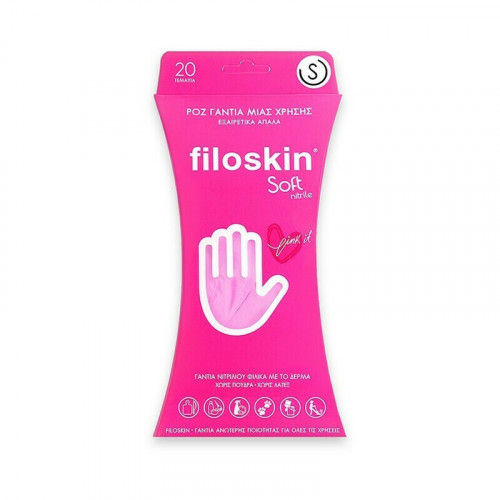 Filoskin Feather Γάντια Νιτριλίου Χωρίς Πούδρα σε Ροζ Χρώμα 20τμχ