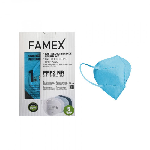 Famex Μάσκα Προστασίας FFP2 Particle Filtering Half NR Sky Blue 10τμχ