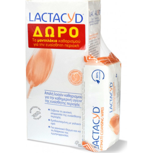 Lactacyd Intimate Lotion & Intimate Wipes Σετ Περιποίησης για Ευαίσθητες Επιδερμίδες