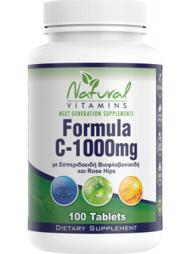 Natural Vitamins Vitamin C Βιταμίνη για Ενέργεια & Ανοσοποιητικό 1000mg 100 ταμπλέτες