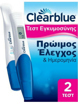 Clearblue Double Check & Date 2τμχ Ψηφιακό Τεστ Εγκυμοσύνης Πρώιμος Έλεγχος & Ημερομηνία