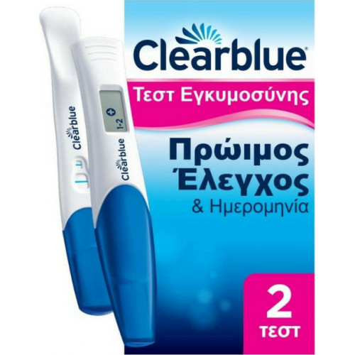 Clearblue Double Check & Date 2τμχ Ψηφιακό Τεστ Εγκυμοσύνης Πρώιμος Έλεγχος & Ημερομηνία
