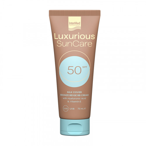 InterMed Luxurious Sun Care Αδιάβροχη Αντηλιακή Κρέμα Προσώπου SPF50 με Χρώμα Bronze Beige 75ml