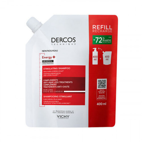 Vichy Dercos Energy+ Refill Σαμπουάν κατά της Τριχόπτωσης για Όλους τους Τύπους Μαλλιών 400ml Vichy Dercos Energy+ Refill Σαμπουάν κατά της Τριχόπτωσης για Όλους τους Τύπους Μαλλιών 400ml