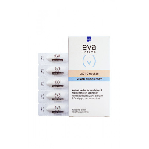InterMed Eva Intima Minor Discomfort Lactic Ovules Κολπικά Υπόθετα με Χαμομήλι & Αλόη