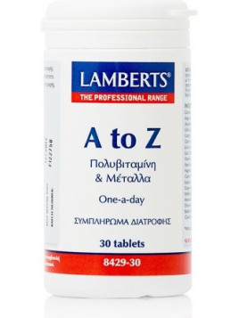 Lamberts A to Z Multivitamins Πολυβιταμίνη για Ενέργεια & Ενίσχυση του Ανοσοποιητικού 30 ταμπλέτες