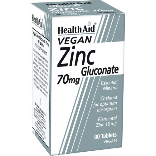 Health Aid Zinc Gluconate 70mg 90 ταμπλέτες Health Aid Zinc Gluconate 70mg 90 ταμπλέτες