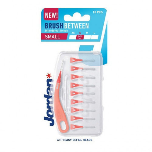 Jordan Brush Between Μεσοδόντια Βουρτσάκια με Λαβή 0.5mm Κόκκινα 10τμχ